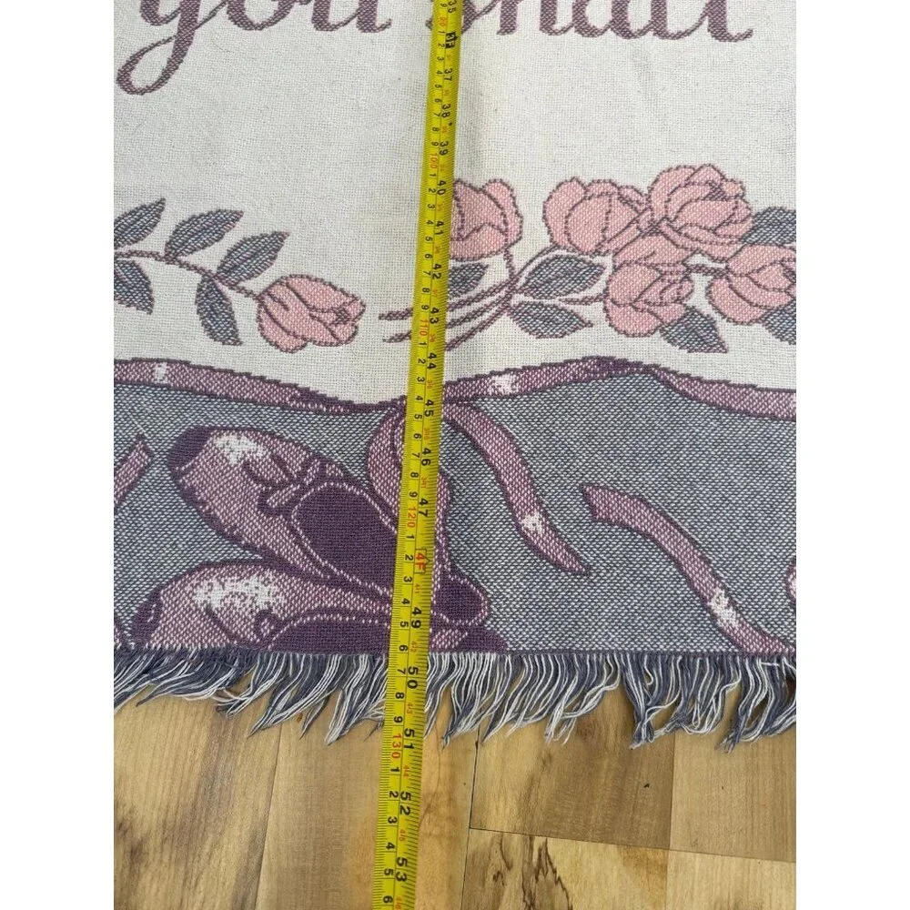 Ballerina Tapestry Throw with Quote & Fringe
